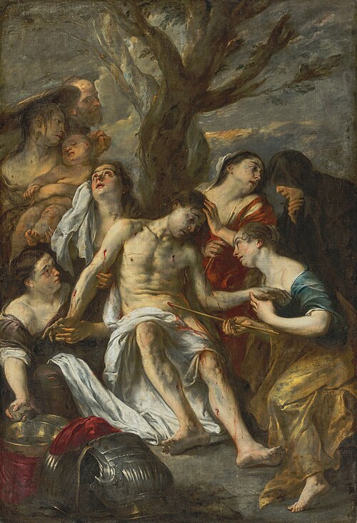 Saint Sebastian Tended by Saint Irene, 1650, Jan Cossiers