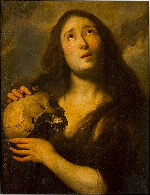 Penitent Magdalene with skull, 1650, Jan Cossiers