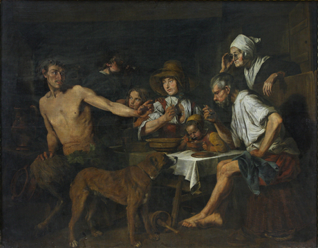 Satyr as a Guest of the Peasant, 1650, Jan Cossiers