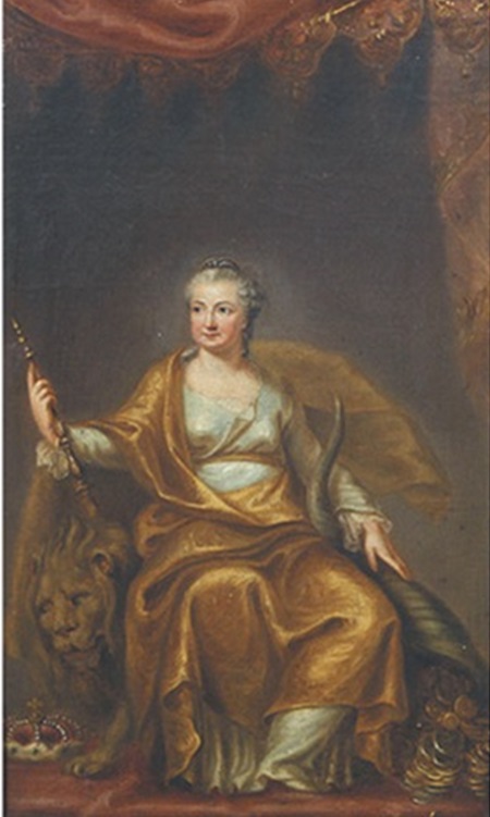 Portrait of Countess Palatine Elisabeth Auguste of Sulzbach (1721-1794), 1750, Heinrich Carl Brandt