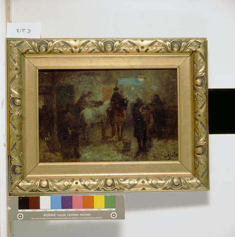 Interieur van een paardenstal, 1899, Adriaan la Rivière