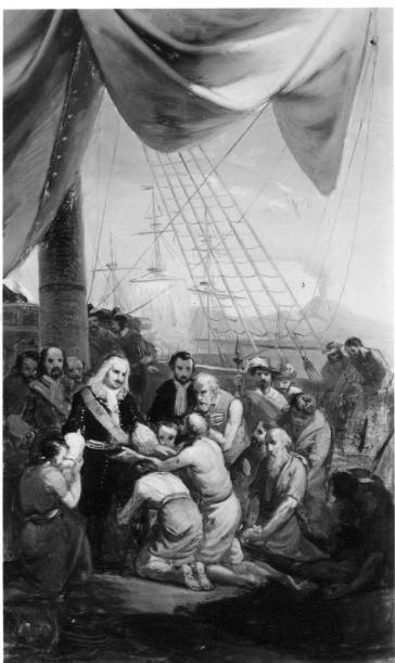 Anno 1676. De bevrijding der Hongaarse predikanten door De Ruyter, 1869, Anthonius Brouwer