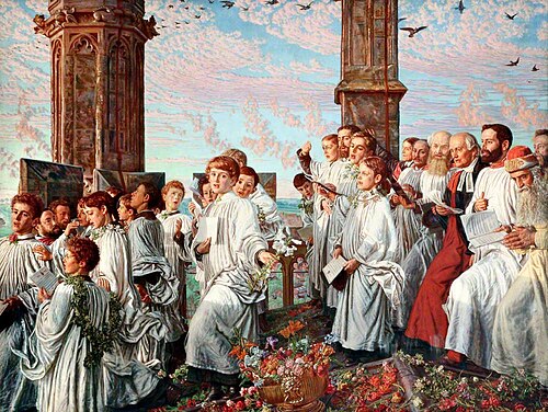 May Morning on Magdalen Tower, 1890, William Holman Hunt