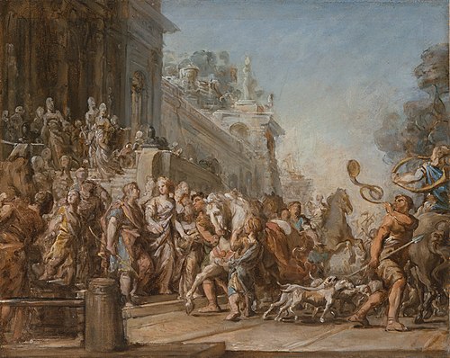 The Departure of Dido and Aeneas for the Hunt, 1772, Jean-Bernard Restout