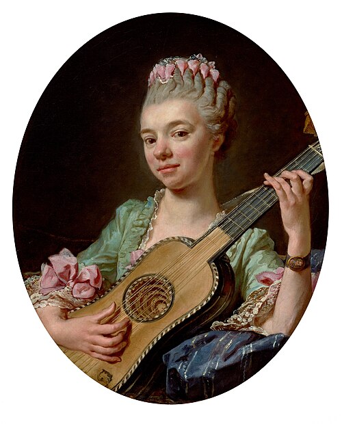 Young Woman with a Guitar, 1768, Jean-Bernard Restout