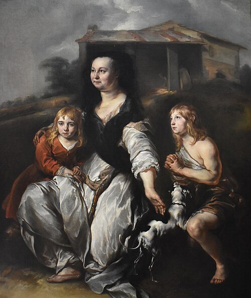 La Veuve du serviteur d'Elisée implorant l'aide du prophète, 1675, Jan van Noordt