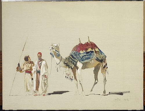 Sultan’s white camel, sketch, 1871, Stanisław Chlebowski