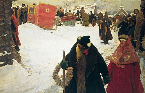 Foreigners' arrival to Moscow, XVII century., 1901, Sergueï Ivanov