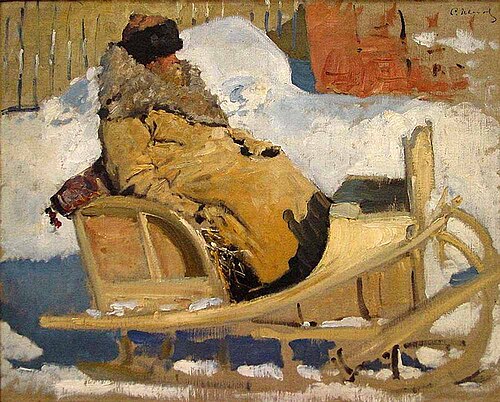Peasant in the sled., 1904, Sergueï Ivanov