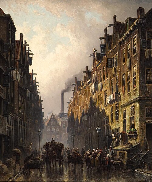 Jodenbuurt in Amsterdam, 1889, Edouard Alexander Hilverdink