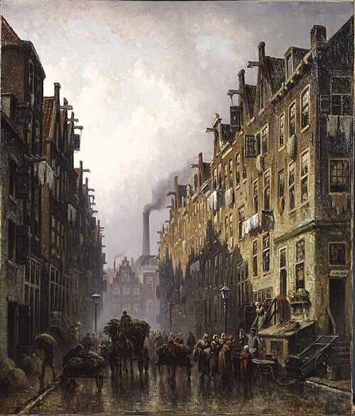 Jodenbuurt in Amsterdam, 1889, Edouard Alexander Hilverdink