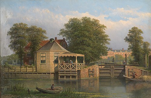 Het Polderhuis aan de Boerenwetering, 1885, Edouard Alexander Hilverdink