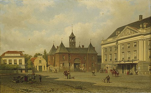 De Leidsepoort en de Stadsschouwburg, 1876, Edouard Alexander Hilverdink