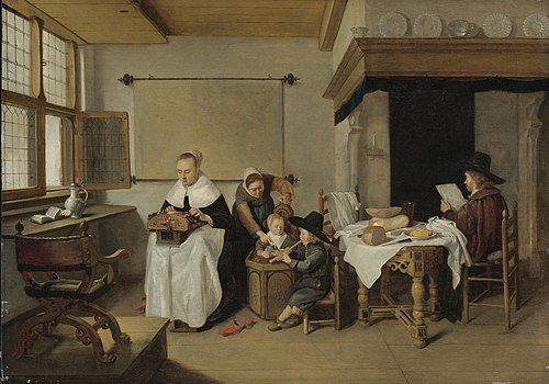 A Family in an Interior, 1655, Quirijn van Brekelenkam