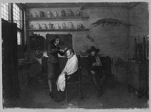 La Boutique de barbier, 1654, Quirijn van Brekelenkam