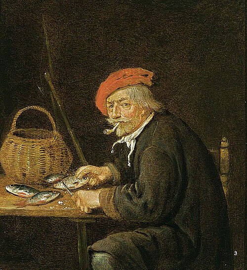 Man Scaling Fish, 1660, Quirijn van Brekelenkam