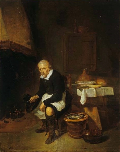 Vieil homme au coin du feu., 1664, Quirijn van Brekelenkam