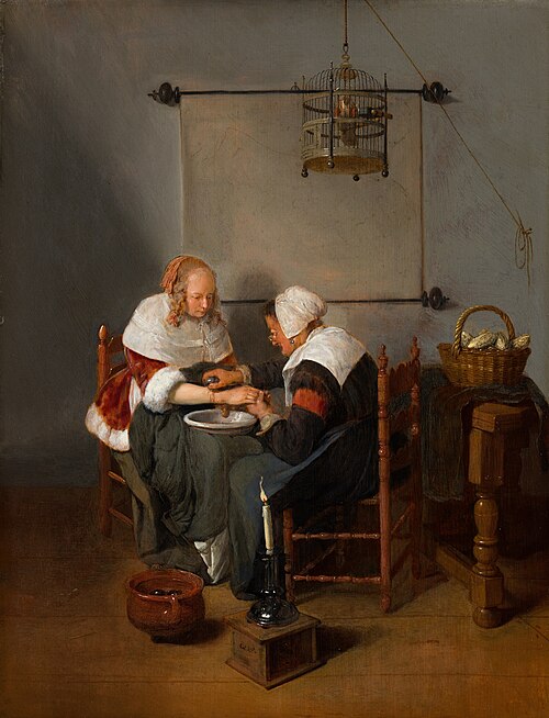 An Old Woman Bleeding a Young Woman, known as 'The Bloodletting', 1660, Quirijn van Brekelenkam