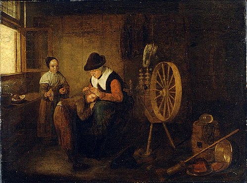 Old Woman Delousing a Boy, 1653, Quirijn van Brekelenkam