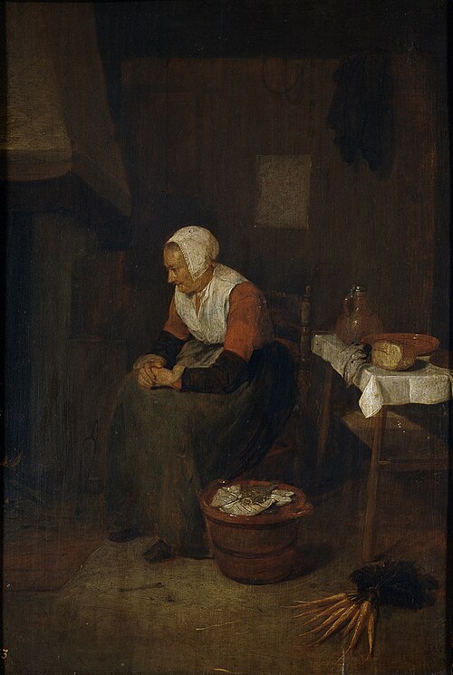 Vieille Femme près du feu, 1660, Quirijn van Brekelenkam