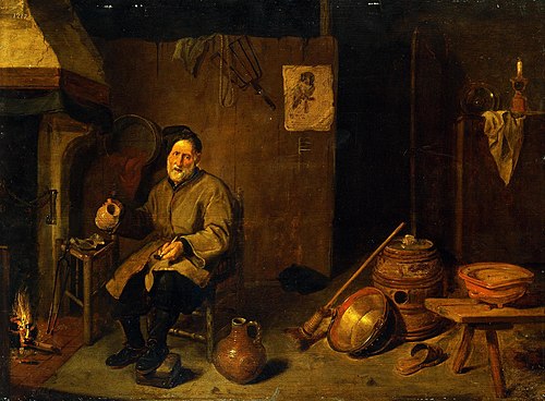Peasant Holding an Empty Mug, 1655, Quirijn van Brekelenkam