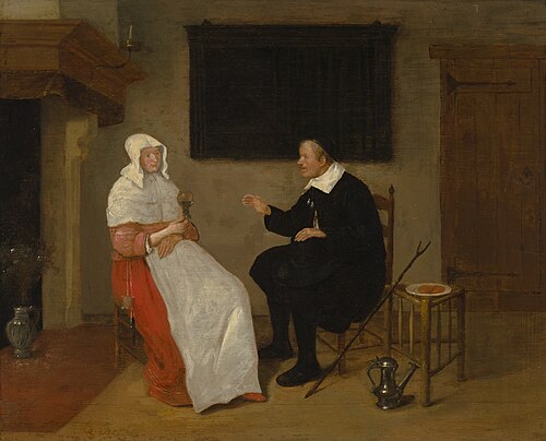 Interior with two figures, 1654, Quirijn van Brekelenkam