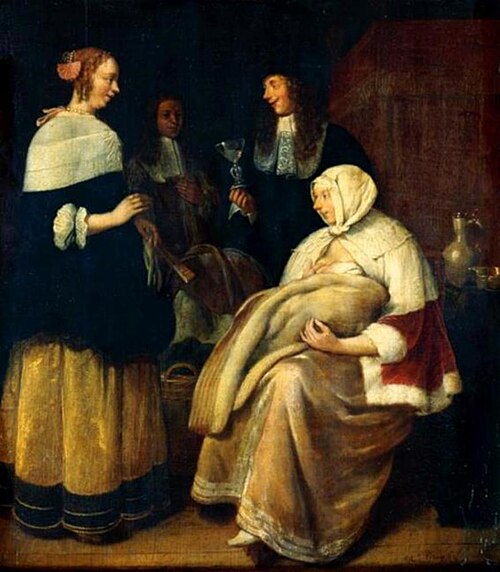 Visit to the nursery, 1665, Quirijn van Brekelenkam