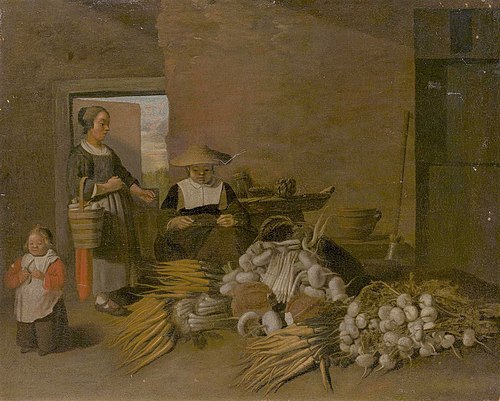 Woman Selling Vegetables, , Quirijn van Brekelenkam