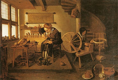 Shoemaker and Spinner in a Workshop, 1656, Quirijn van Brekelenkam