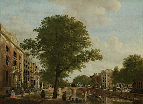 View of the Herengracht near the Leidsestraat, Amsterdam, 1774, Hendrik Keun