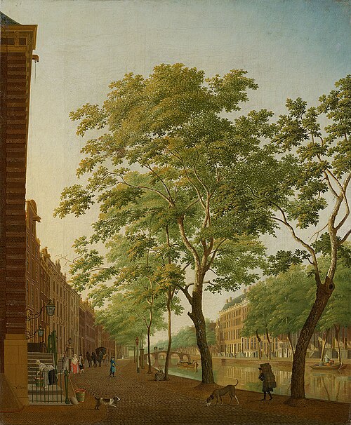 The Keizersgracht between Molenpad and Runstraat with the house of Thomas Hope, 1775, Hendrik Keun