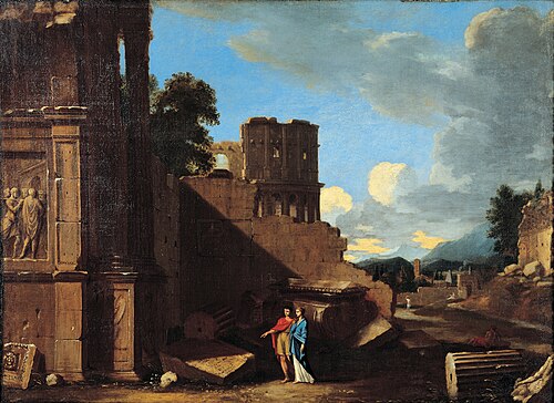 Landscape with Classical Monuments, , Jean Lemaire