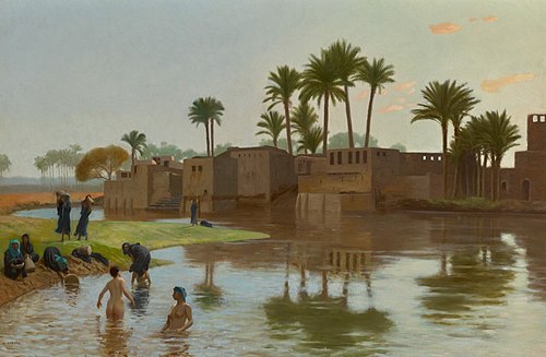 Fellah women in the bath, , Jean-Léon Gérôme