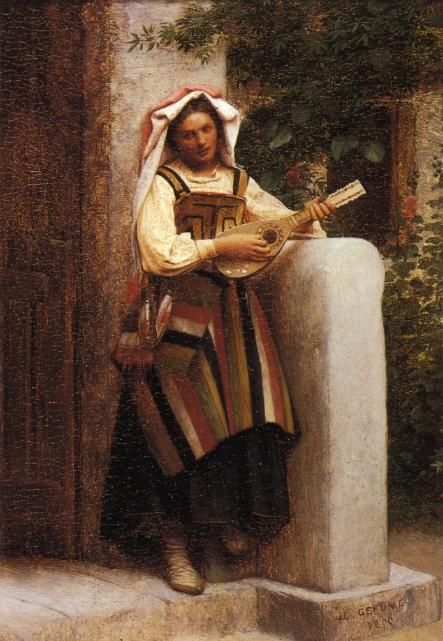 Italienne jouant de la mandoline, 1855, Jean-Léon Gérôme