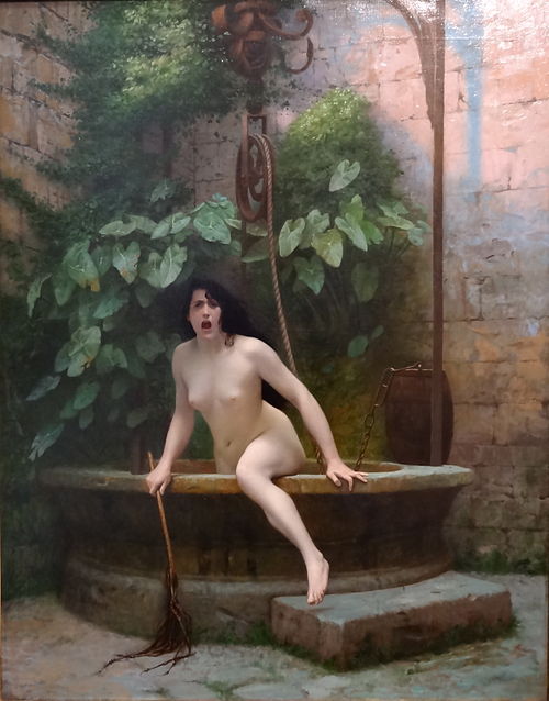 La Vérité sortant du puits armée de son martinet pour châtier l’humanité, 1896, Jean-Léon Gérôme