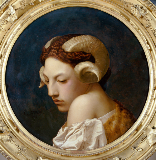 Woman's head with ram horns, 1853, Jean-Léon Gérôme