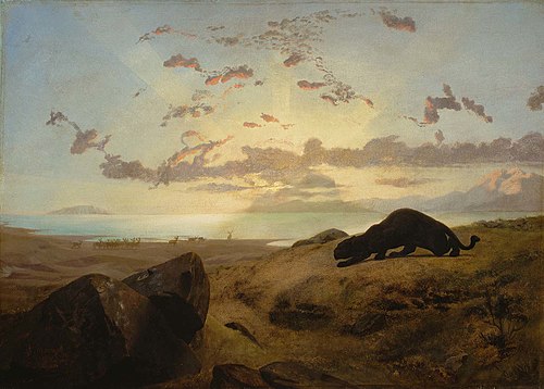 Black Panther Stalking a Herd of Deer, 1851, Jean-Léon Gérôme