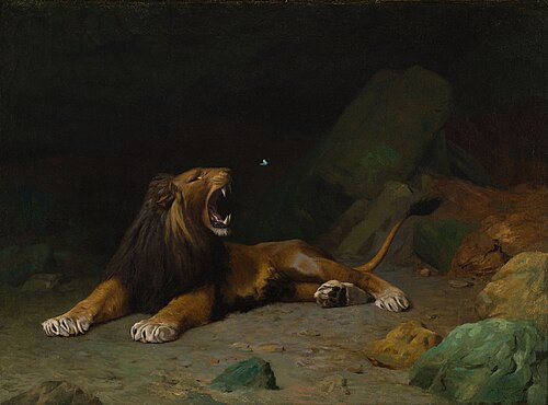 Lion tentant de saisir un papillon, 1889, Jean-Léon Gérôme