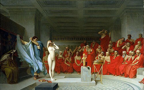 Phryne before the Areopagus, 1861, Jean-Léon Gérôme