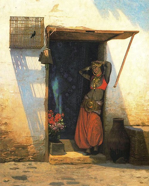 Femme du Caire à sa porte, 1897, Jean-Léon Gérôme