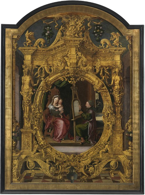 Saint Luc peignant le portrait de la Vierge, 1545, Lancelot Blondeel