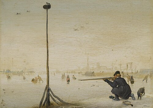 Winterlandschaft mit einem Entenjäger, 1617, Hendrick Avercamp