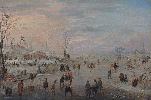 Enjoying the ice, 1617, Hendrick Avercamp