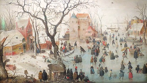 Winter Landscape with Ice Skaters, 1608, Hendrick Avercamp