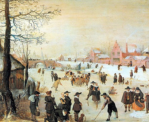 Skaters, Kolf players and Sledges on the Ice, 1630, Hendrick Avercamp