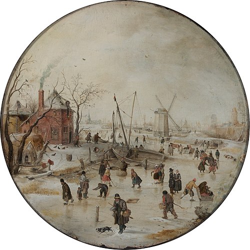 Frozen River with Skaters, 1620, Hendrick Avercamp