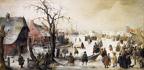 Winter Scene on a Canal, 1615, Hendrick Avercamp