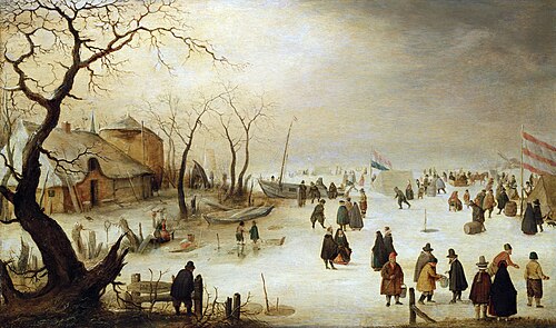 A Winter River Landscape with Figures on the Ice, 1630, Hendrick Avercamp