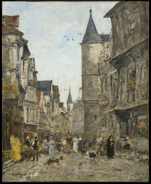 Rue Saint-Romain, Rouen, 1895, Eugène Boudin