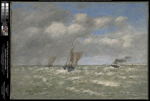 Boats Returning to Port, Trouville, 1894, Eugène Boudin